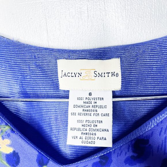 Jacyln Smith Vintage Sleeveless Floral V Neck Shift Dress Women's Size 6 - Picture 3 of 5